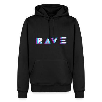 Festival Techno Cadeau Rave - Sweat à capuche Premium bio Homme - noir - Devant - Nico (187cm)