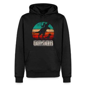 Daddysaurus - Männer Premium Bio Hoodie - Schwarz - Vorne - Nico (187cm)
