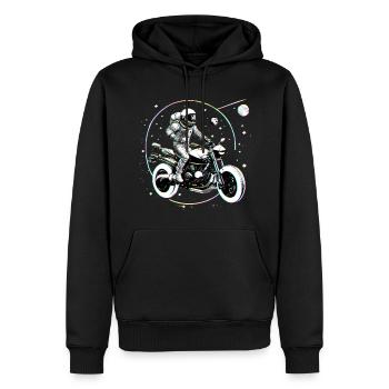 Das Weltraummotorrad - Männer Premium Bio Hoodie - Schwarz - Vorne - Nico (187cm)