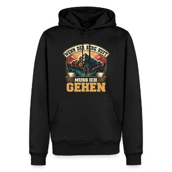 Wenn der Berg Ruft muss ich gehen Bergsteiger - Männer Premium Bio Hoodie - Schwarz - Vorne - Nico (187cm)