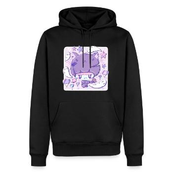 Mignon chat zombie chaton - Sweat à capuche Premium bio Homme - noir - Devant - Nico (187cm)