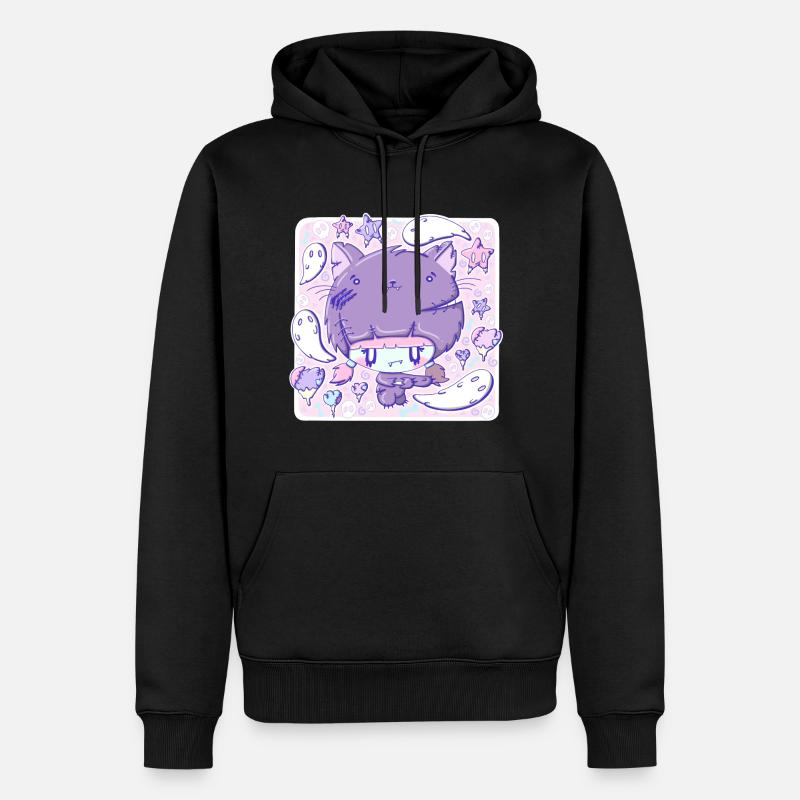 Mignon chat zombie chaton - Sweat à capuche Premium bio Homme - noir