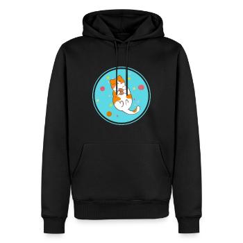 Cute playing kitten - Men’s Premium Organic Hoodie - black - Front - Nico (187cm)