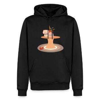 Freche Katze - Männer Premium Bio Hoodie - Schwarz - Vorne - Nico (187cm)