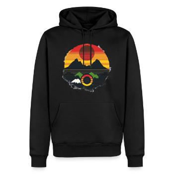 Mountain Summit Adventure T-Shirt - Sweat à capuche Premium bio Homme - noir - Devant - Nico (187cm)