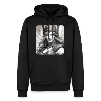 Fantasy Anime Girl Wikinger Germanen Mittelalter - Männer Premium Bio Hoodie - Schwarz - Vorne - Nico (187cm)