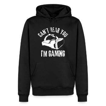 VR Virtual Reality Gamer - Sweat à capuche Premium bio Homme - noir - Devant - Nico (187cm)