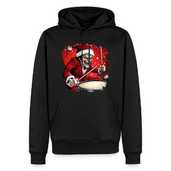 Batteur Noël - Sweat à capuche Premium bio Homme - noir - Devant - Nico (187cm)