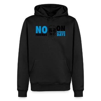No friends on powder days - Männer Premium Bio Hoodie - Schwarz - Vorne - Nico (187cm)