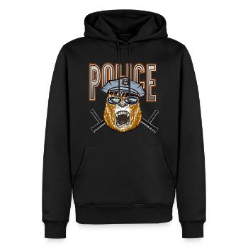 Gorilla Police mit coole Brillen - Männer Premium Bio Hoodie - Schwarz - Vorne - Nico (187cm)