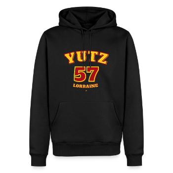 Yutz 57 - Sweat à capuche Premium bio Homme - noir - Devant - Nico (187cm)