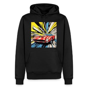 T-Shirt Pop-Art Classic de voiture de course - Sweat à capuche Premium bio Homme - noir - Devant - Nico (187cm)