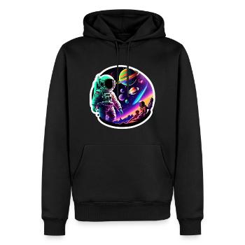 Astronaute dans l’espace - Sweat à capuche Premium bio Homme - noir - Devant - Nico (187cm)