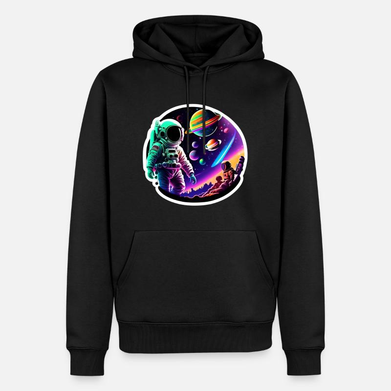 Astronaute dans l’espace - Sweat à capuche Premium bio Homme - noir