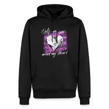 Only you can mend my heart - Sweat à capuche Premium bio Homme - noir - Devant - Nico (187cm)