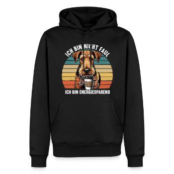 Ich Bin Nicht Faul Airedale Terrier Airedales - Männer Premium Bio Hoodie - Schwarz - Vorne - Nico (187cm)