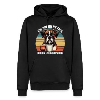 Ich Bin Nicht Faul Boxer Boxerhalter Boxerhund - Männer Premium Bio Hoodie - Schwarz - Vorne - Nico (187cm)