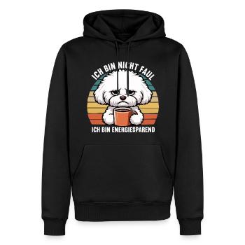 Ich Bin Nicht Faul Bichon frise Bichon Hund - Männer Premium Bio Hoodie - Schwarz - Vorne - Nico (187cm)