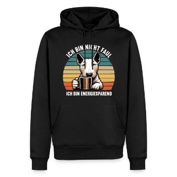 Ich Bin Nicht Faul Miniatur Bullterrier Bully - Männer Premium Bio Hoodie - Schwarz - Vorne - Nico (187cm)