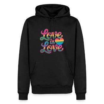 Love Is Love LGBTQ Mois de la Gay Pride LGBT CSD Queer - Sweat à capuche Premium bio Homme - noir - Devant - Nico (187cm)