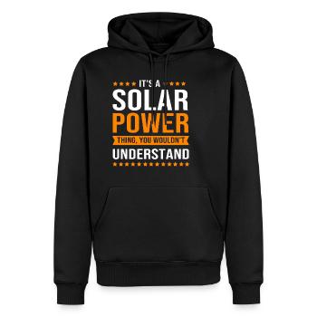 Énergies renouvelables, cellules solaires, photovoltaïque - Sweat à capuche Premium bio Homme - noir - Devant - Nico (187cm)