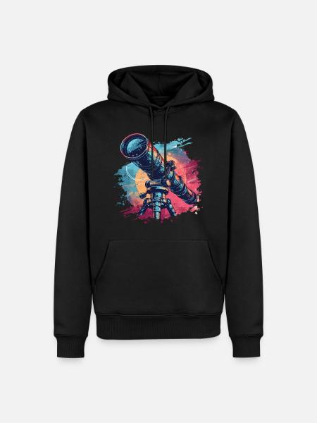 Telescope Astronomy Astrophotography - Men’s Premium Organic Hoodie - black