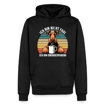 Ich Bin Nicht Faul Airedale Terrier Airedales - Männer Premium Bio Hoodie - Schwarz - Vorne - Nico (187cm)