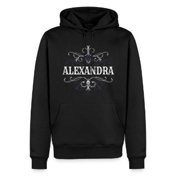 Alexandra Name Vorname Personalisiert - Männer Premium Bio Hoodie - Schwarz - Vorne - Nico (187cm)