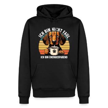 Ich Bin Nicht Faul Dackel Dackelbesitzer Teckel - Männer Premium Bio Hoodie - Schwarz - Vorne - Nico (187cm)