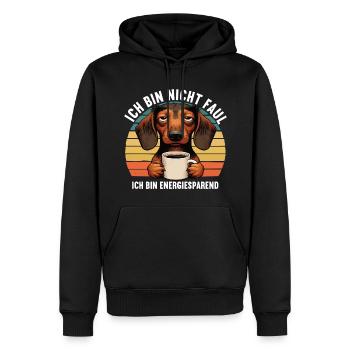Ich Bin Nicht Faul Dackel Dackelbesitzer Teckel - Männer Premium Bio Hoodie - Schwarz - Vorne - Nico (187cm)