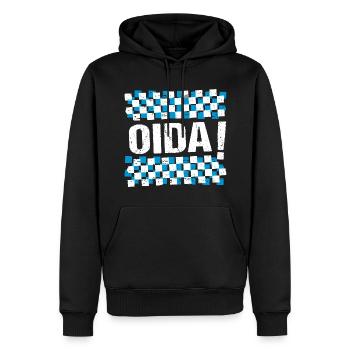 Oida Boarisch Bayern Oida! - Männer Premium Bio Hoodie - Schwarz - Vorne - Nico (187cm)