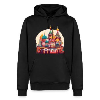 Mère Russie - Sweat à capuche Premium bio Homme - noir - Devant - Nico (187cm)