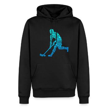Joueur de floorball Floorballer Garçons Floorball - Sweat à capuche Premium bio Homme - noir - Devant - Nico (187cm)