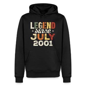 Cadeau d’anniversaire de juillet 2001 Anniversaire de juillet 2001 - Sweat à capuche Premium bio Homme - noir - Devant - Nico (187cm)