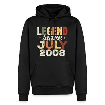 Juli 2008 Geburtstagsgeschenk Juli 2008 Geburtstag - Männer Premium Bio Hoodie - Schwarz - Vorne - Nico (187cm)