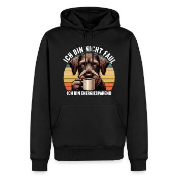 Ich Bin Nicht Faul Deutsch Drahthaar Jagdhund - Männer Premium Bio Hoodie - Schwarz - Vorne - Nico (187cm)