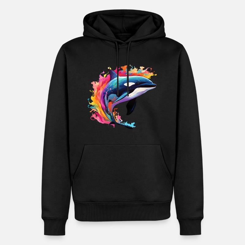 Bunter Schwertwal Orca - Männer Premium Bio Hoodie - Schwarz