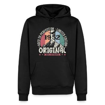 1952 Geburtstag 1952 Jahrgang Geburtstag 1952 - Männer Premium Bio Hoodie - Schwarz - Vorne - Nico (187cm)