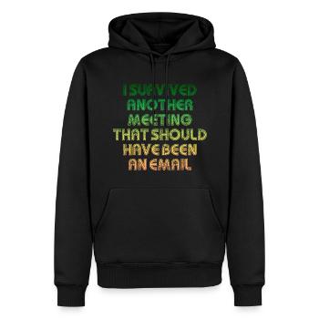 Treffen, das ein E-Mail-Angebot hätte sein sollen - Männer Premium Bio Hoodie - Schwarz - Vorne - Nico (187cm)