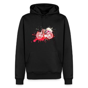 Fahrrad,malerei, illustration, wasserfarbe,rot - Männer Premium Bio Hoodie - Schwarz - Vorne - Nico (187cm)