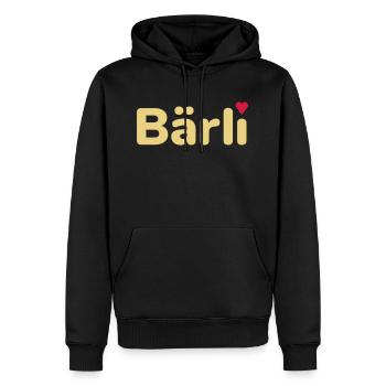 Bärli (Herz als i-Punkt) - Männer Premium Bio Hoodie - Schwarz - Vorne - Nico (187cm)