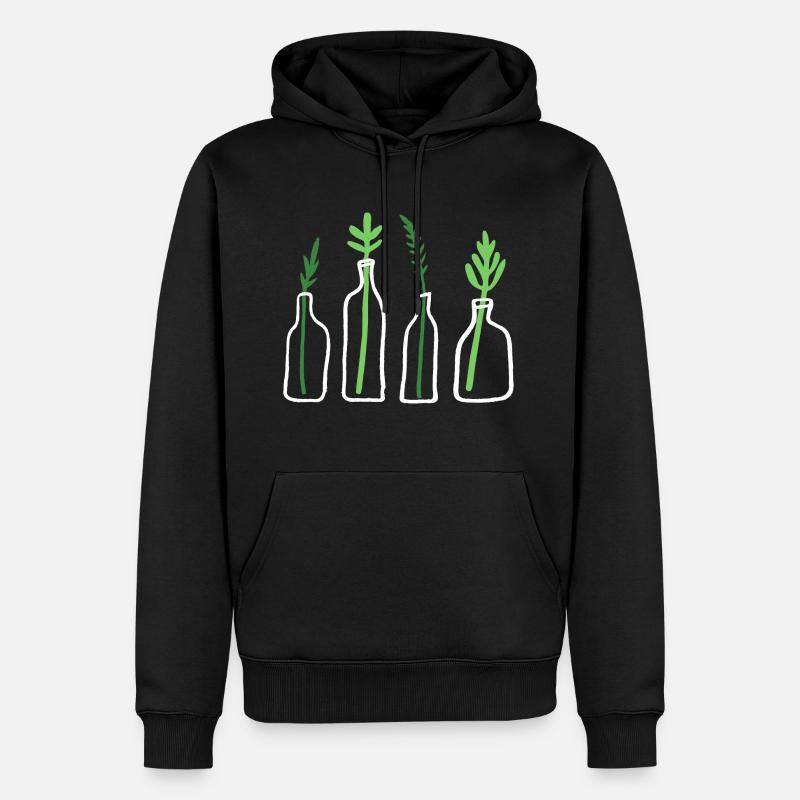 Plante graphique en bouteille - Sweat à capuche Premium bio Homme - noir