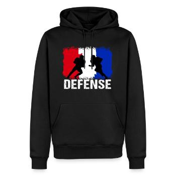 Football Américain France Défense - Sweat à capuche Premium bio Homme - noir - Devant - Nico (187cm)