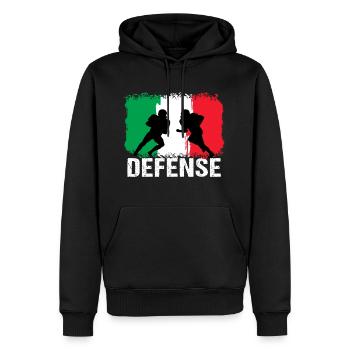 Football américain Italie Défense - Sweat à capuche Premium bio Homme - noir - Devant - Nico (187cm)