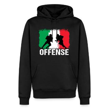 Football américain Italie Offensive - Sweat à capuche Premium bio Homme - noir - Devant - Nico (187cm)