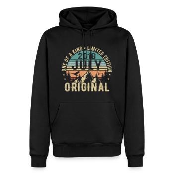 Juli 2018 Geburtstag Juli 2018 Geburtstagsgeschenk - Männer Premium Bio Hoodie - Schwarz - Vorne - Nico (187cm)