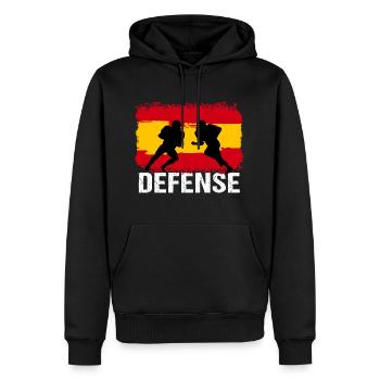 Football américain Espagne Défense - Sweat à capuche Premium bio Homme - noir - Devant - Nico (187cm)