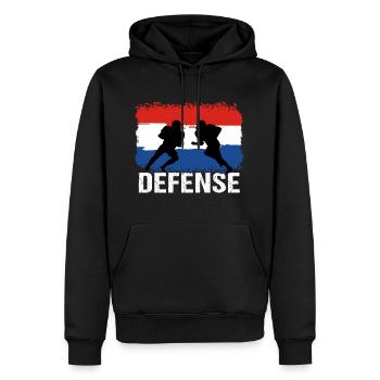 Football américain Défense des Pays-Bas - Sweat à capuche Premium bio Homme - noir - Devant - Nico (187cm)