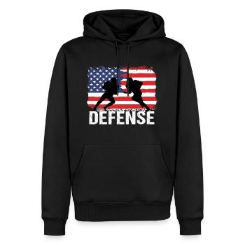 Football américain USA Défense - Sweat à capuche Premium bio Homme - noir - Devant - Nico (187cm)