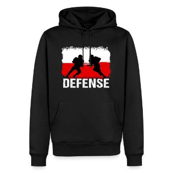 Football américain Pologne Défense - Sweat à capuche Premium bio Homme - noir - Devant - Nico (187cm)